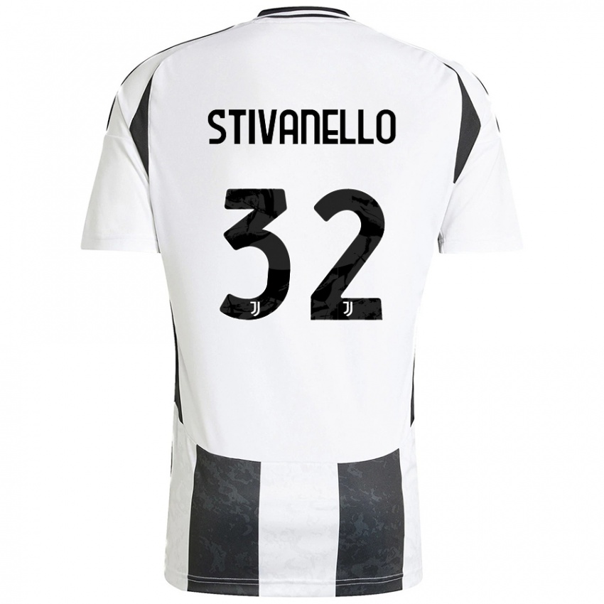 Niño Camiseta Riccardo Stivanello #32 Blanco Negro 1ª Equipación 2024/25 La Camisa México