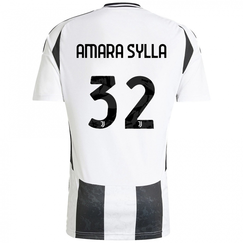 Niño Camiseta Idris Amara Sylla #32 Blanco Negro 1ª Equipación 2024/25 La Camisa México