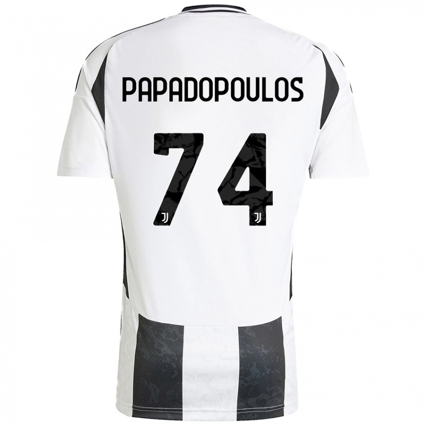 Niño Camiseta Christos Papadopoulos #74 Blanco Negro 1ª Equipación 2024/25 La Camisa México