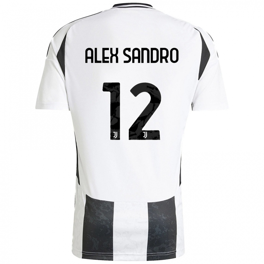 Niño Camiseta Alex Sandro #12 Blanco Negro 1ª Equipación 2024/25 La Camisa México