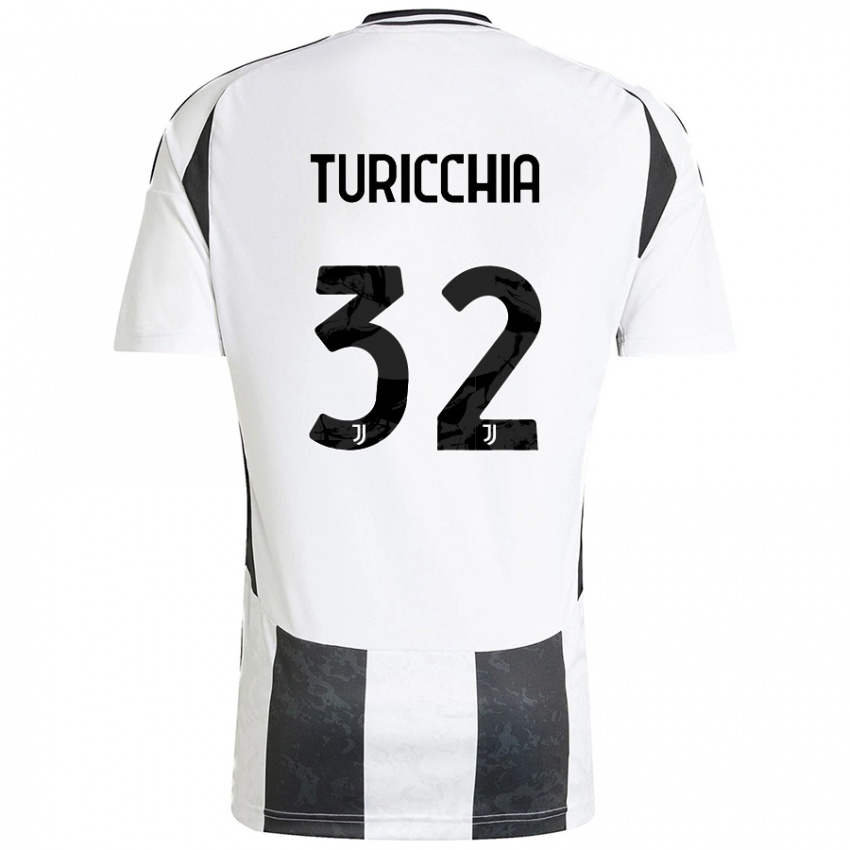 Niño Camiseta Riccardo Turicchia #32 Blanco Negro 1ª Equipación 2024/25 La Camisa México