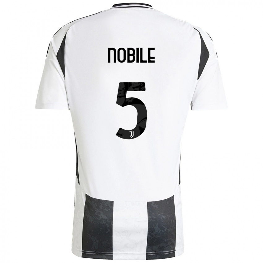 Niño Camiseta Riccardo Nobile #5 Blanco Negro 1ª Equipación 2024/25 La Camisa México