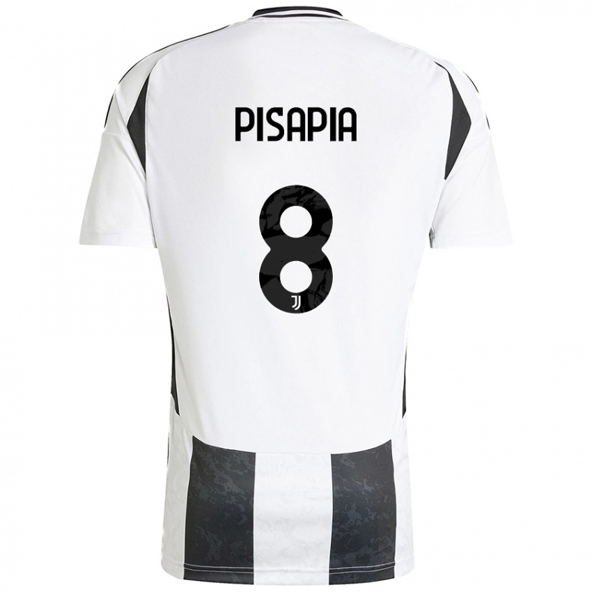 Niño Camiseta Luciano Pisapia #8 Blanco Negro 1ª Equipación 2024/25 La Camisa México