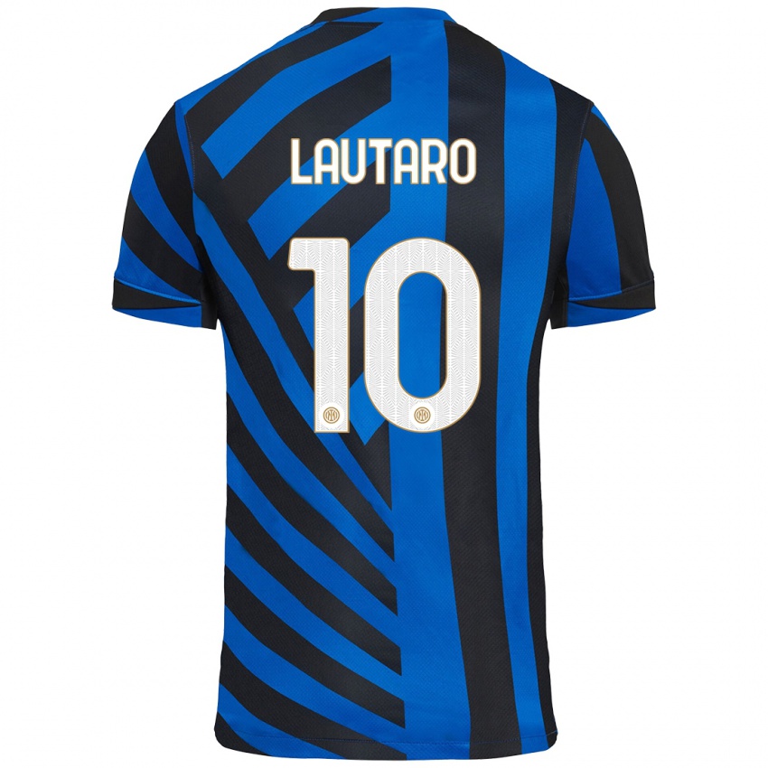 Niño Camiseta Lautaro Martínez #10 Azul Negro 1ª Equipación 2024/25 La Camisa México