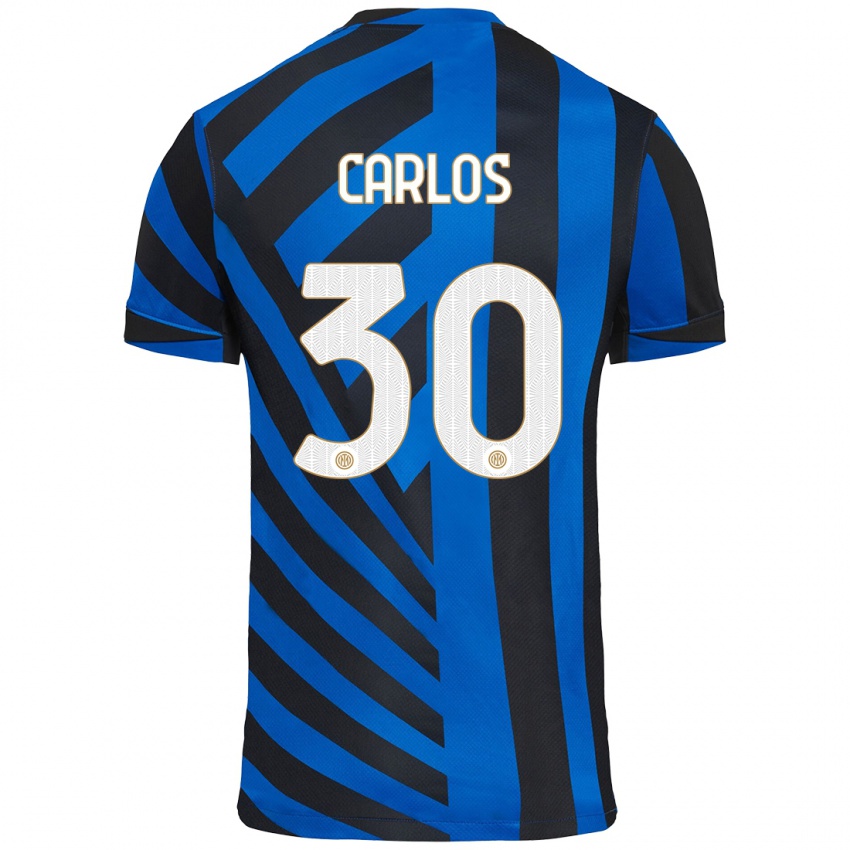 Niño Camiseta Carlos Augusto #30 Azul Negro 1ª Equipación 2024/25 La Camisa México