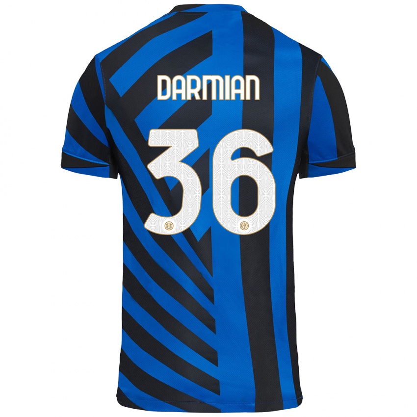 Niño Camiseta Matteo Darmian #36 Azul Negro 1ª Equipación 2024/25 La Camisa México