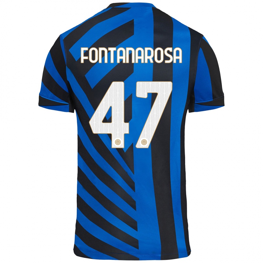 Niño Camiseta Alessandro Fontanarosa #47 Azul Negro 1ª Equipación 2024/25 La Camisa México