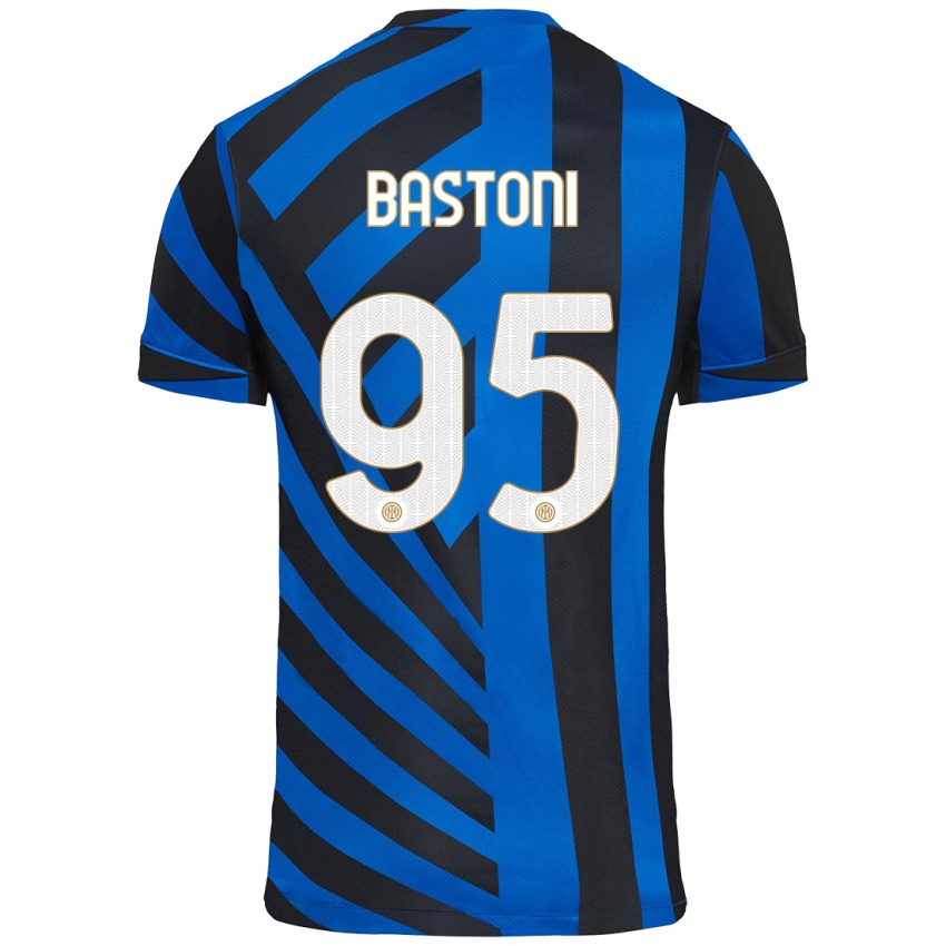 Niño Camiseta Alessandro Bastoni #95 Azul Negro 1ª Equipación 2024/25 La Camisa México