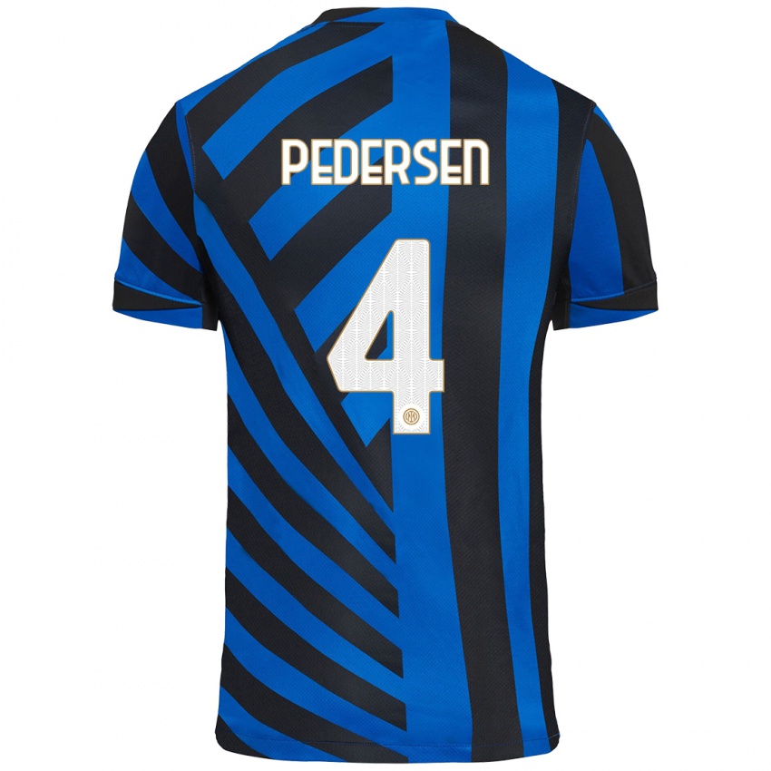 Niño Camiseta Sofie Junge Pedersen #4 Azul Negro 1ª Equipación 2024/25 La Camisa México