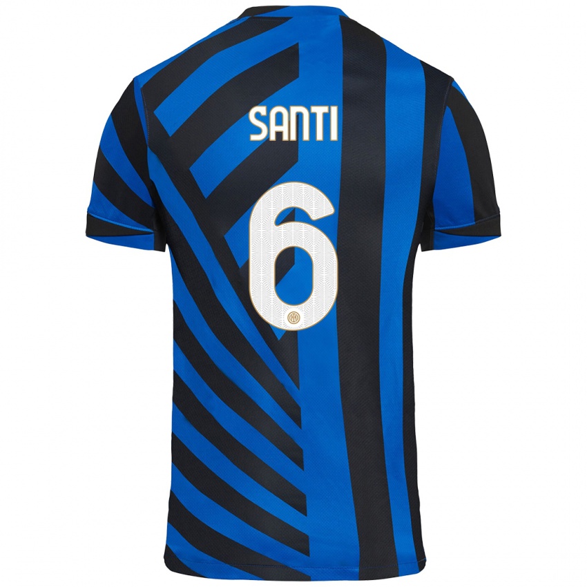 Niño Camiseta Irene Santi #6 Azul Negro 1ª Equipación 2024/25 La Camisa México