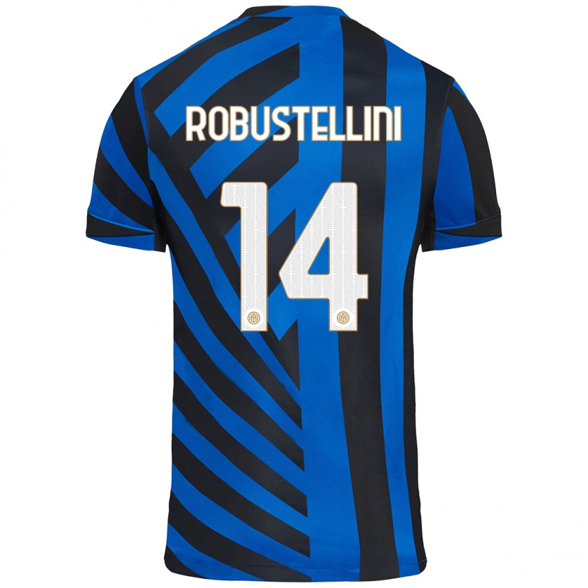 Niño Camiseta Chiara Robustellini #14 Azul Negro 1ª Equipación 2024/25 La Camisa México