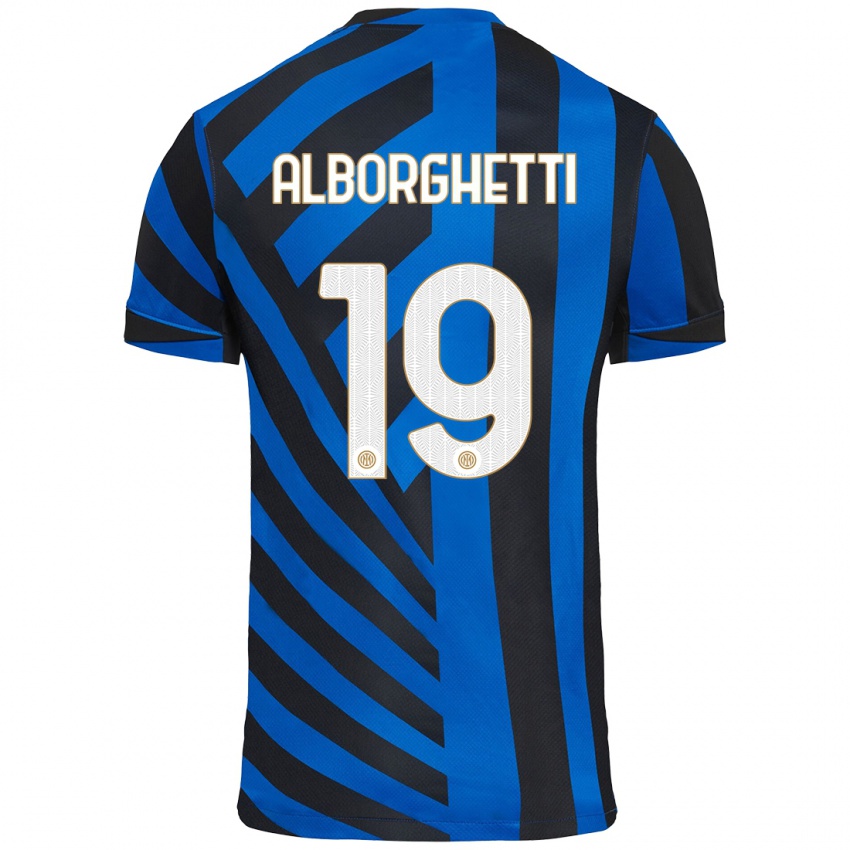 Niño Camiseta Lisa Alborghetti #19 Azul Negro 1ª Equipación 2024/25 La Camisa México