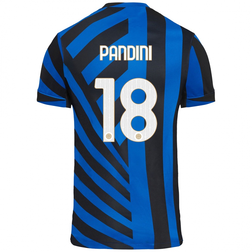 Niño Camiseta Marta Pandini #18 Azul Negro 1ª Equipación 2024/25 La Camisa México