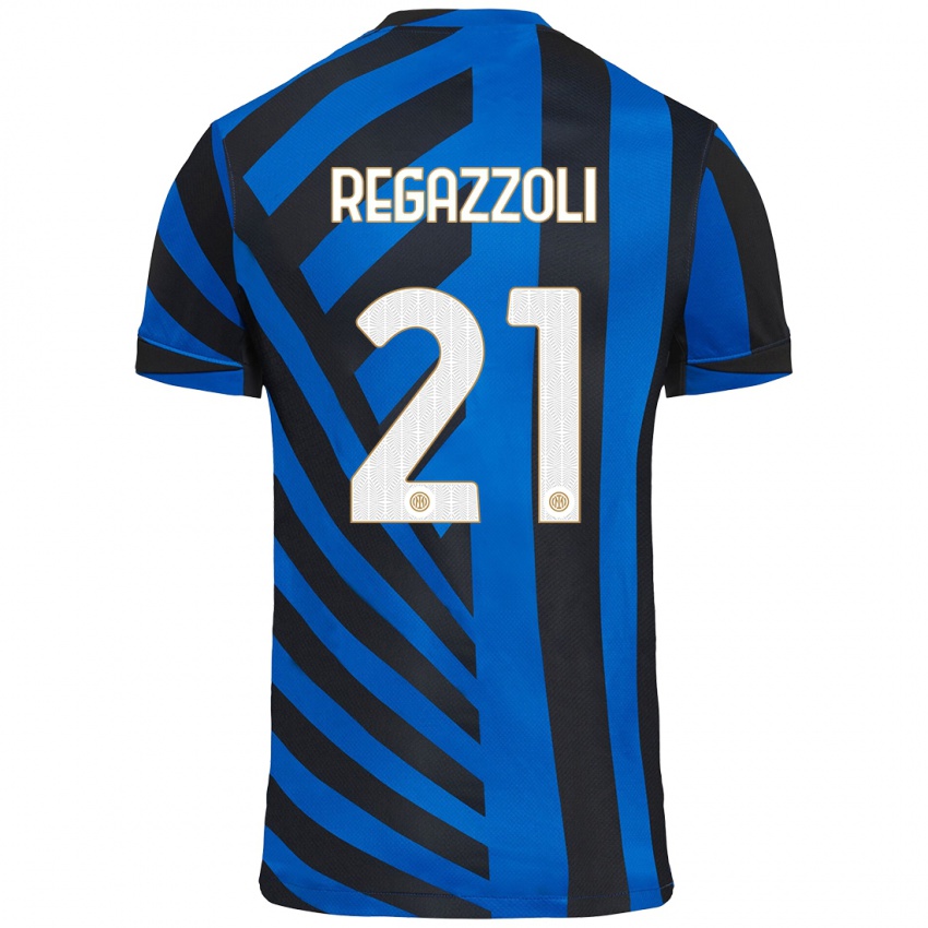 Niño Camiseta Alice Regazzoli #21 Azul Negro 1ª Equipación 2024/25 La Camisa México