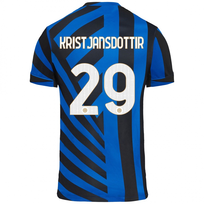 Niño Camiseta Anna Bjork Kristjansdottir #29 Azul Negro 1ª Equipación 2024/25 La Camisa México