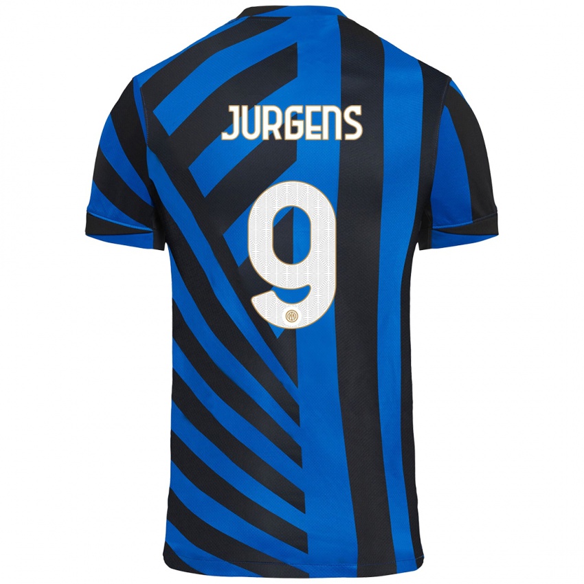 Niño Camiseta Oliver Jurgens #9 Azul Negro 1ª Equipación 2024/25 La Camisa México