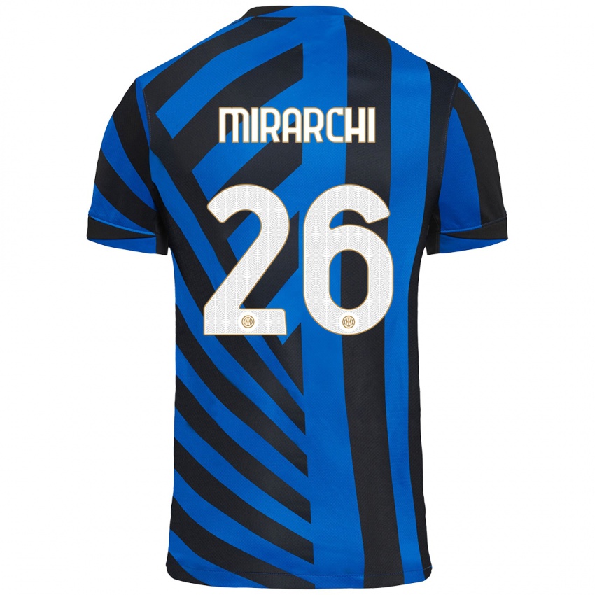 Niño Camiseta Mattia Mirarchi #26 Azul Negro 1ª Equipación 2024/25 La Camisa México