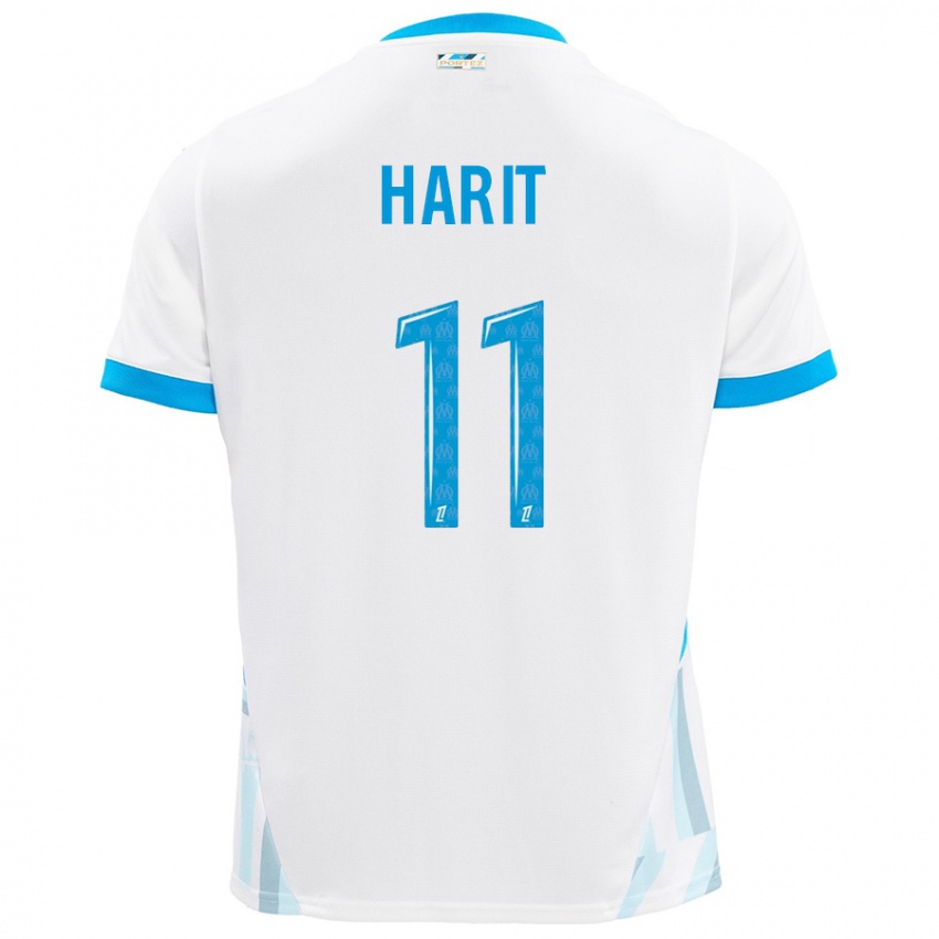 Niño Camiseta Amine Harit #11 Blanco Azul Cielo 1ª Equipación 2024/25 La Camisa México