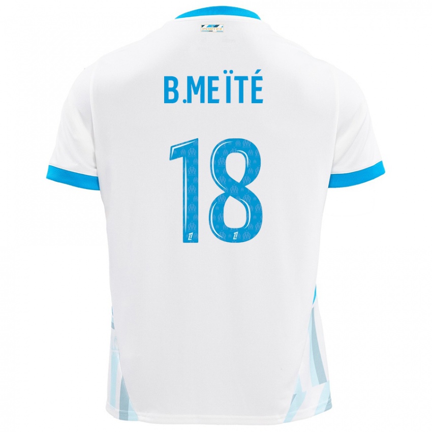 Niño Camiseta Bamo Meïté #18 Blanco Azul Cielo 1ª Equipación 2024/25 La Camisa México