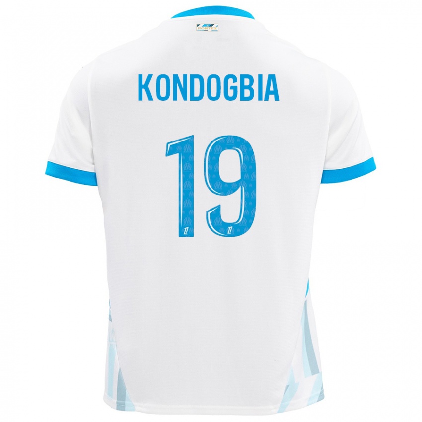 Niño Camiseta Geoffrey Kondogbia #19 Blanco Azul Cielo 1ª Equipación 2024/25 La Camisa México