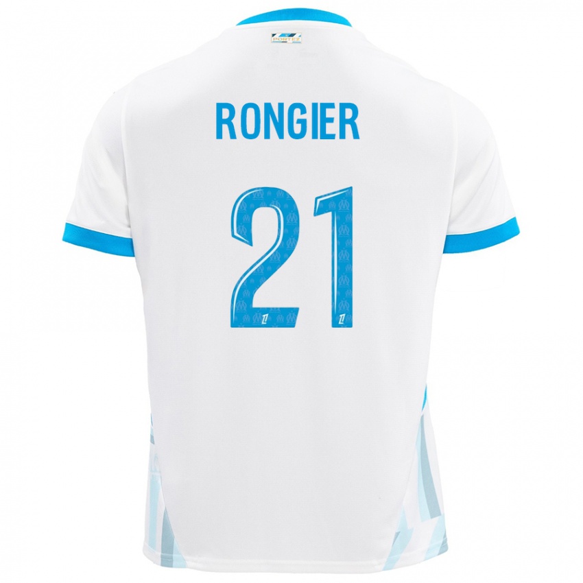 Niño Camiseta Valentin Rongier #21 Blanco Azul Cielo 1ª Equipación 2024/25 La Camisa México