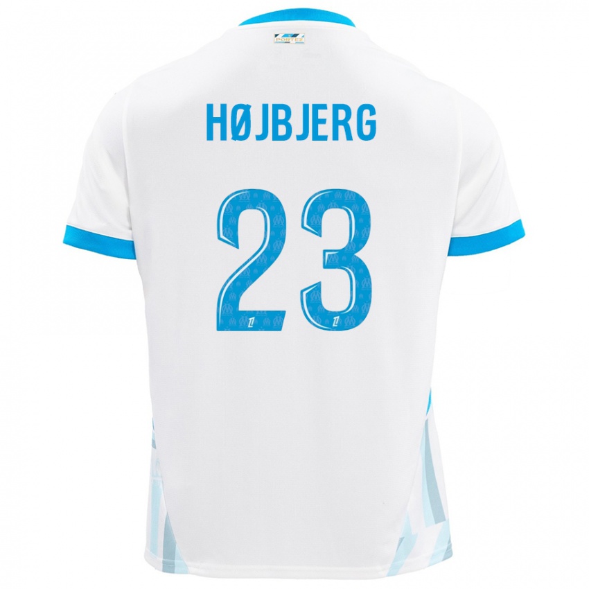 Niño Camiseta Pierre Emile Hojbjerg #23 Blanco Azul Cielo 1ª Equipación 2024/25 La Camisa México