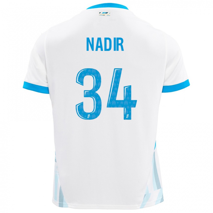 Niño Camiseta Bilal Nadir #34 Blanco Azul Cielo 1ª Equipación 2024/25 La Camisa México