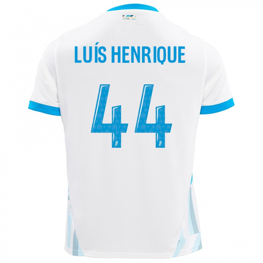 Niño Camiseta Luis Henrique #44 Blanco Azul Cielo 1ª Equipación 2024/25 La Camisa México