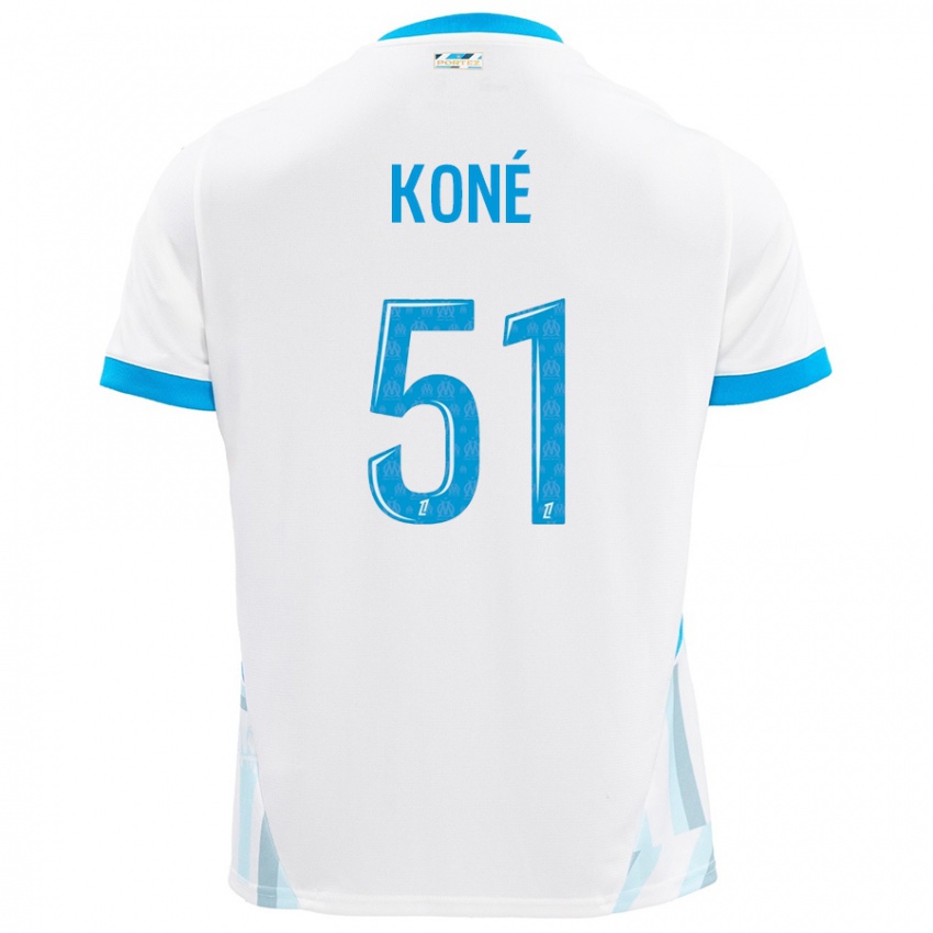 Niño Camiseta Ismaël Koné #51 Blanco Azul Cielo 1ª Equipación 2024/25 La Camisa México