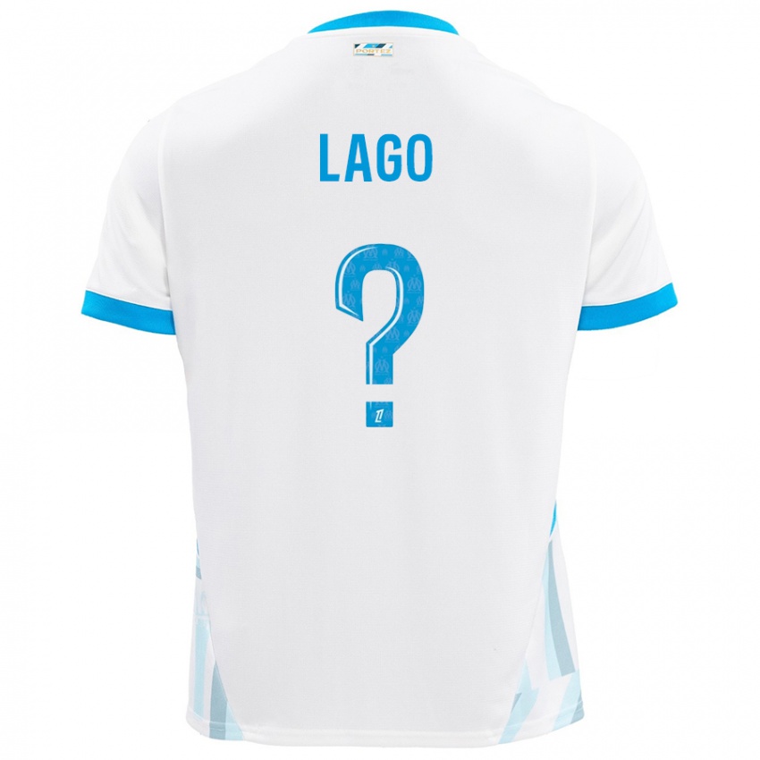 Niño Camiseta Ange Lago #0 Blanco Azul Cielo 1ª Equipación 2024/25 La Camisa México