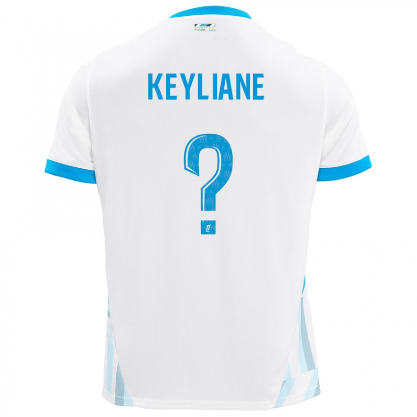 Niño Camiseta Keyliane Abdallah #0 Blanco Azul Cielo 1ª Equipación 2024/25 La Camisa México