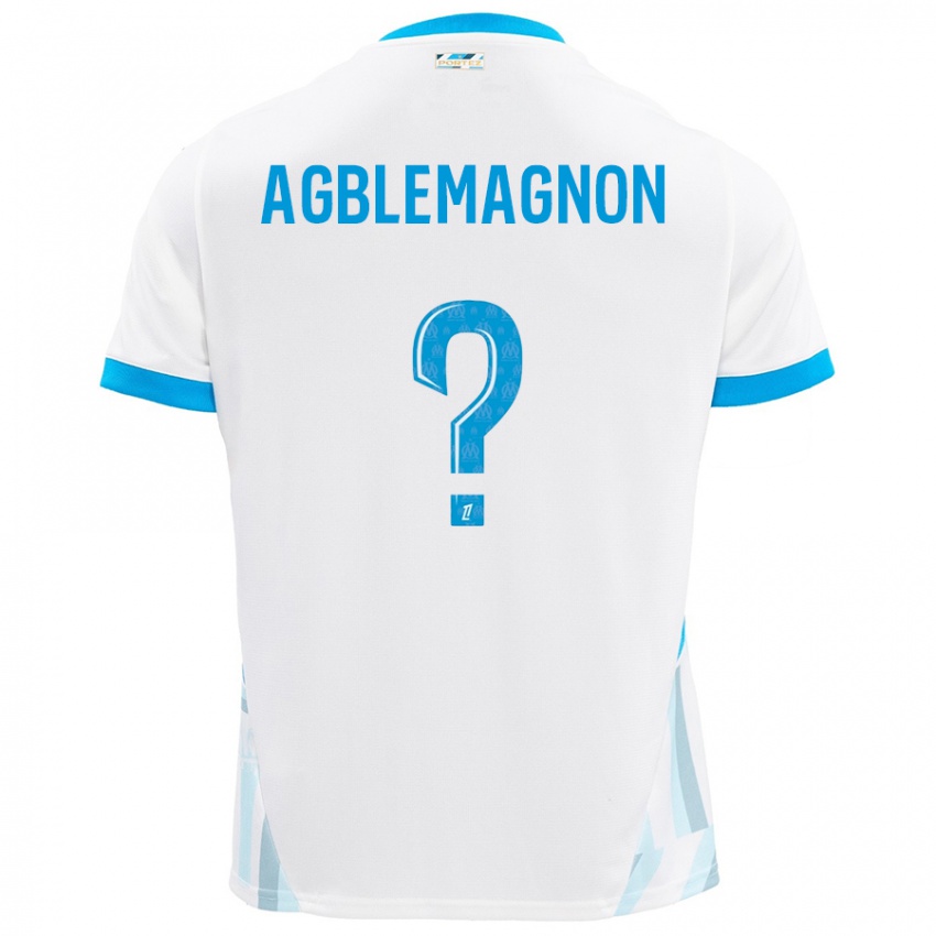 Niño Camiseta Jordan Agblemagnon #0 Blanco Azul Cielo 1ª Equipación 2024/25 La Camisa México