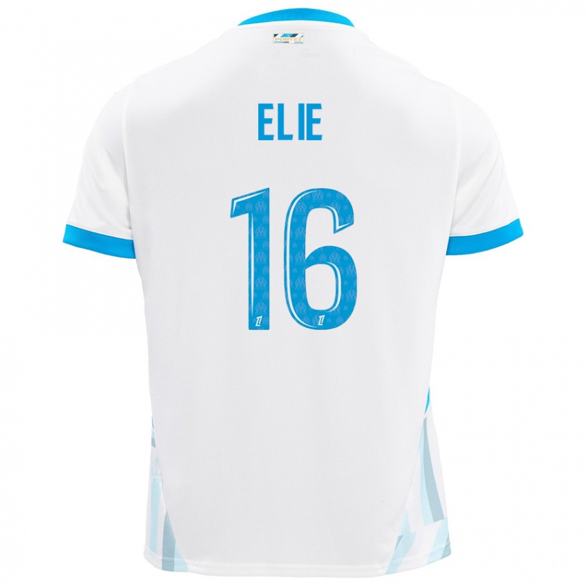 Niño Camiseta Anaïs Elie #16 Blanco Azul Cielo 1ª Equipación 2024/25 La Camisa México