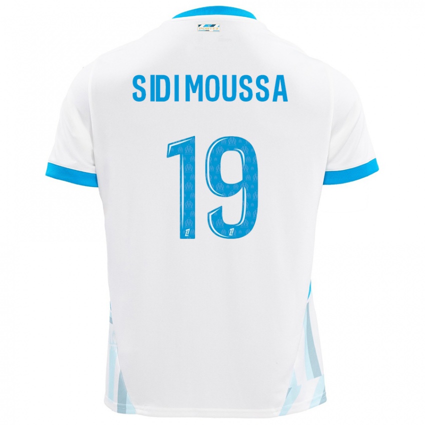 Niño Camiseta Salima Sidi Moussa #19 Blanco Azul Cielo 1ª Equipación 2024/25 La Camisa México