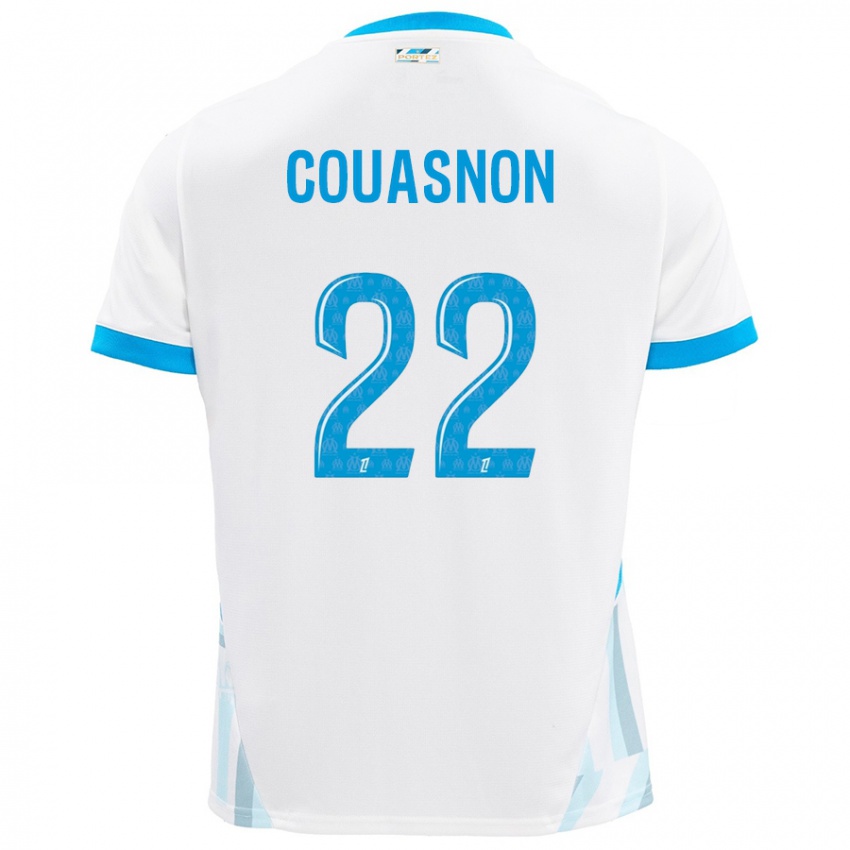 Niño Camiseta Roxane Couasnon #22 Blanco Azul Cielo 1ª Equipación 2024/25 La Camisa México