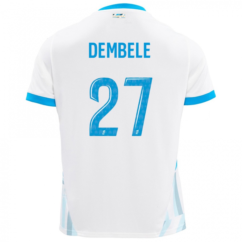 Niño Camiseta Coumba Dembélé #27 Blanco Azul Cielo 1ª Equipación 2024/25 La Camisa México