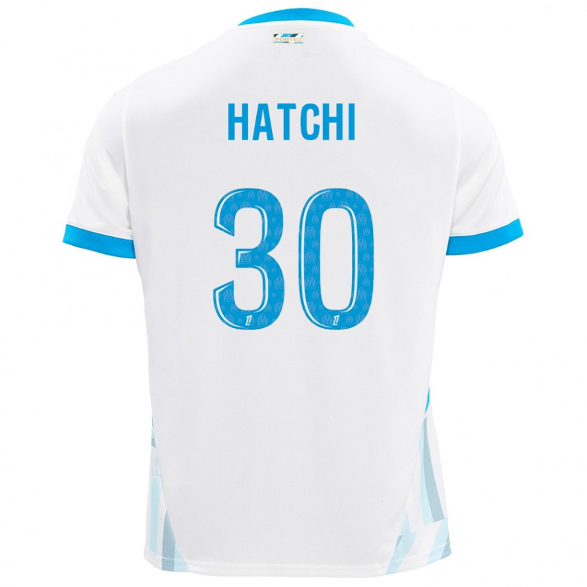 Niño Camiseta Anaïs Hatchi #30 Blanco Azul Cielo 1ª Equipación 2024/25 La Camisa México