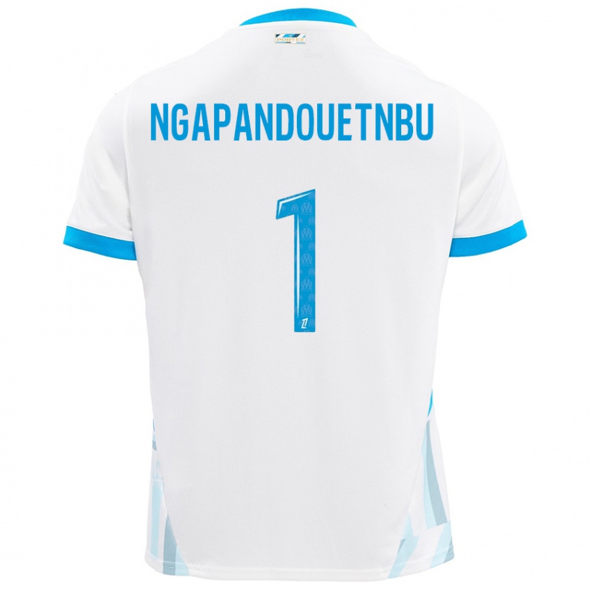 Niño Camiseta Simon Ngapandouetnbu #1 Blanco Azul Cielo 1ª Equipación 2024/25 La Camisa México