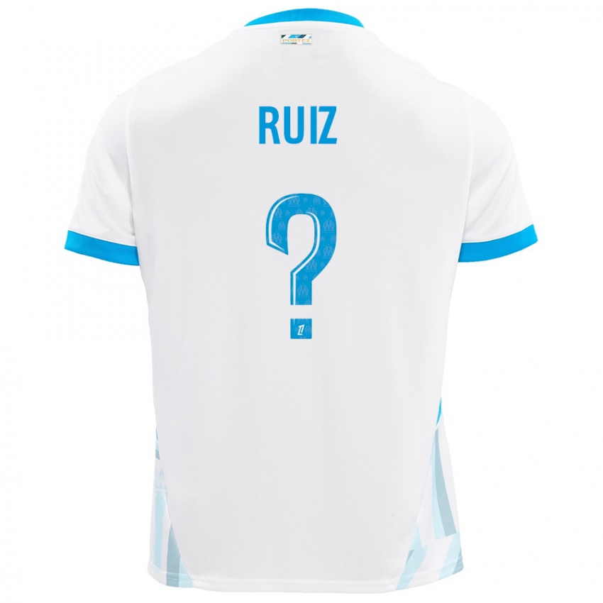 Niño Camiseta Pedro Ruiz #0 Blanco Azul Cielo 1ª Equipación 2024/25 La Camisa México