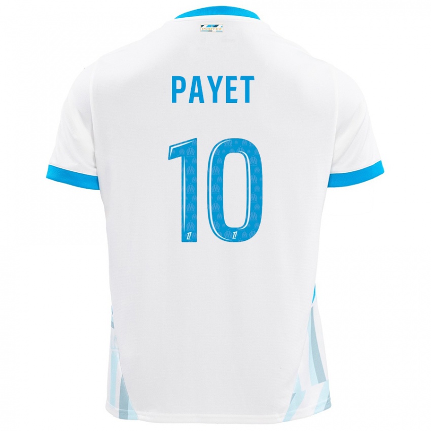 Niño Camiseta Dimitri Payet #10 Blanco Azul Cielo 1ª Equipación 2024/25 La Camisa México