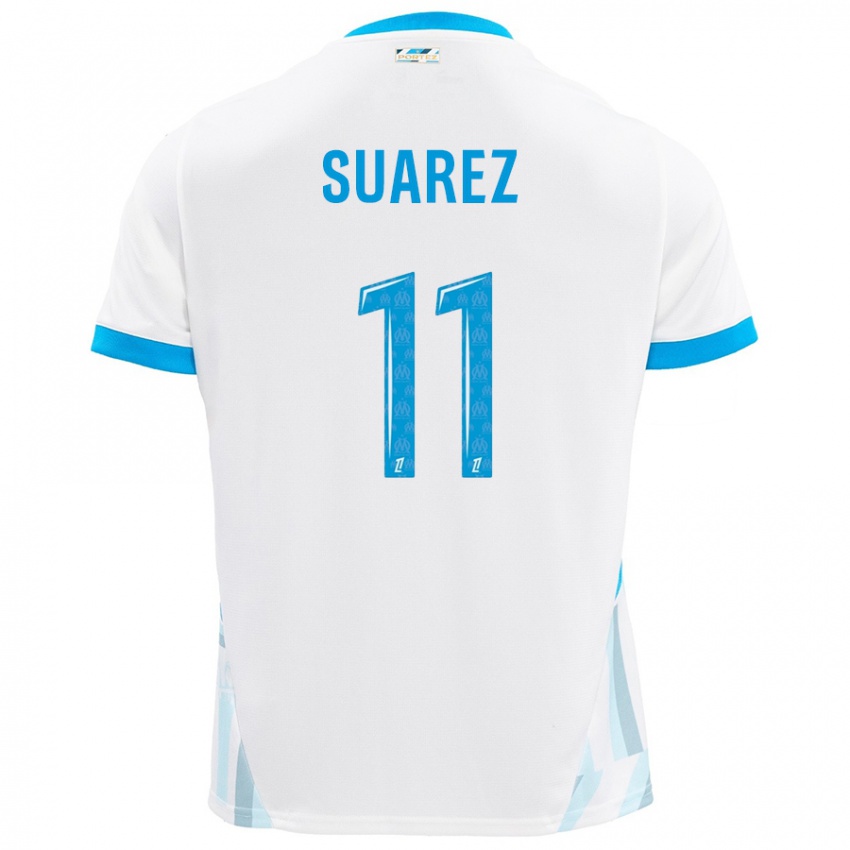 Niño Camiseta Luis Suarez #11 Blanco Azul Cielo 1ª Equipación 2024/25 La Camisa México