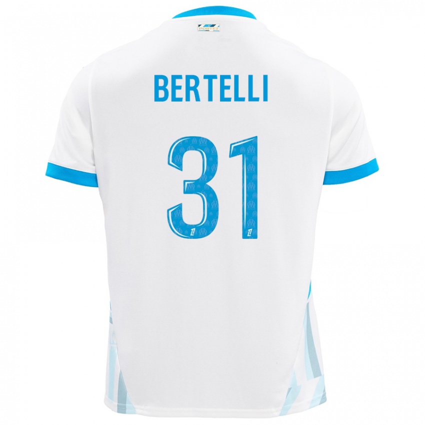 Niño Camiseta Ugo Bertelli #31 Blanco Azul Cielo 1ª Equipación 2024/25 La Camisa México