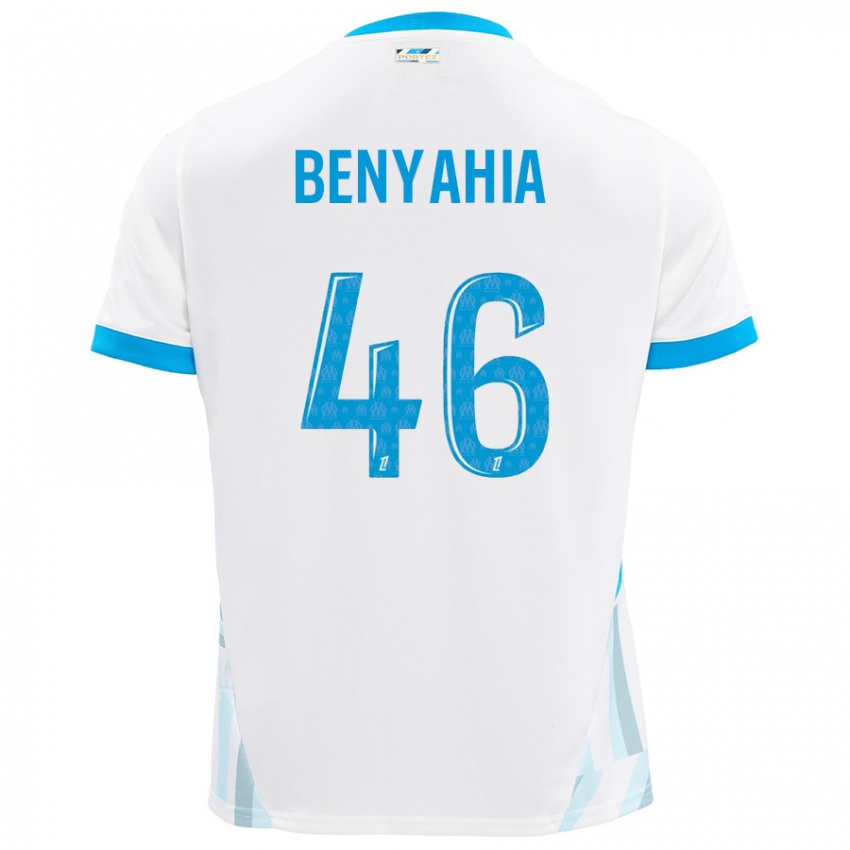 Niño Camiseta Aylan Benyahia-Tani #46 Blanco Azul Cielo 1ª Equipación 2024/25 La Camisa México