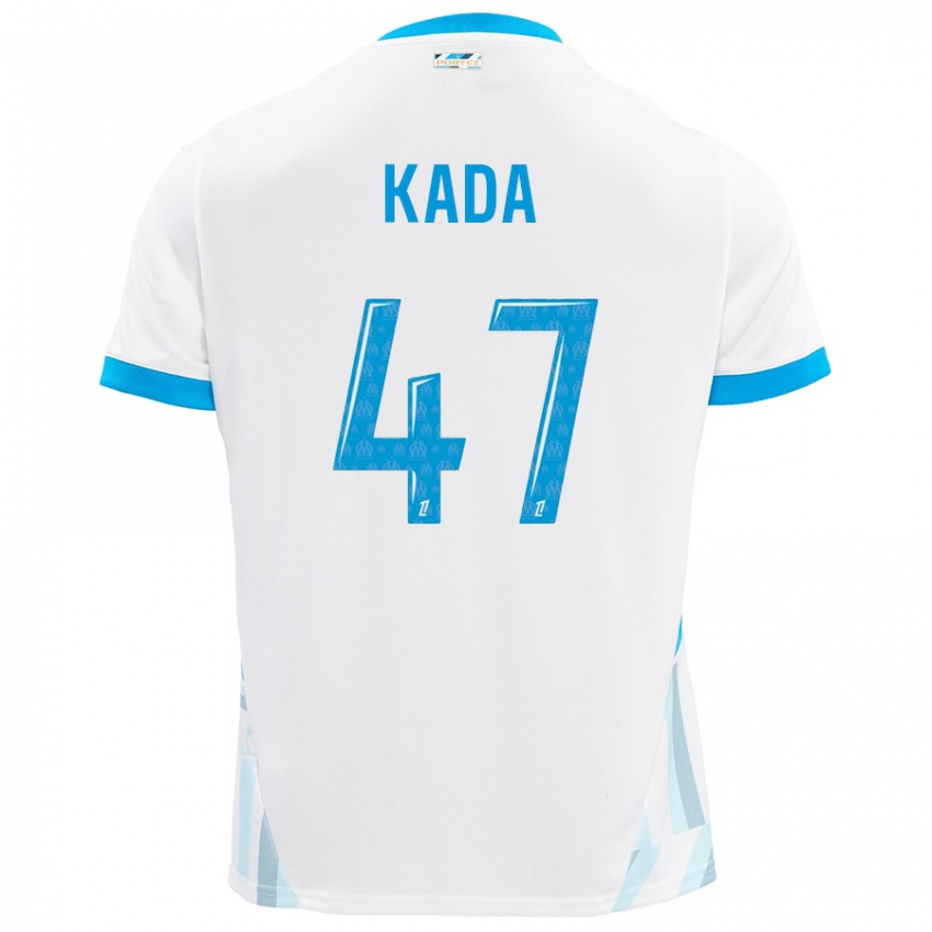 Niño Camiseta Joakim Kada #47 Blanco Azul Cielo 1ª Equipación 2024/25 La Camisa México