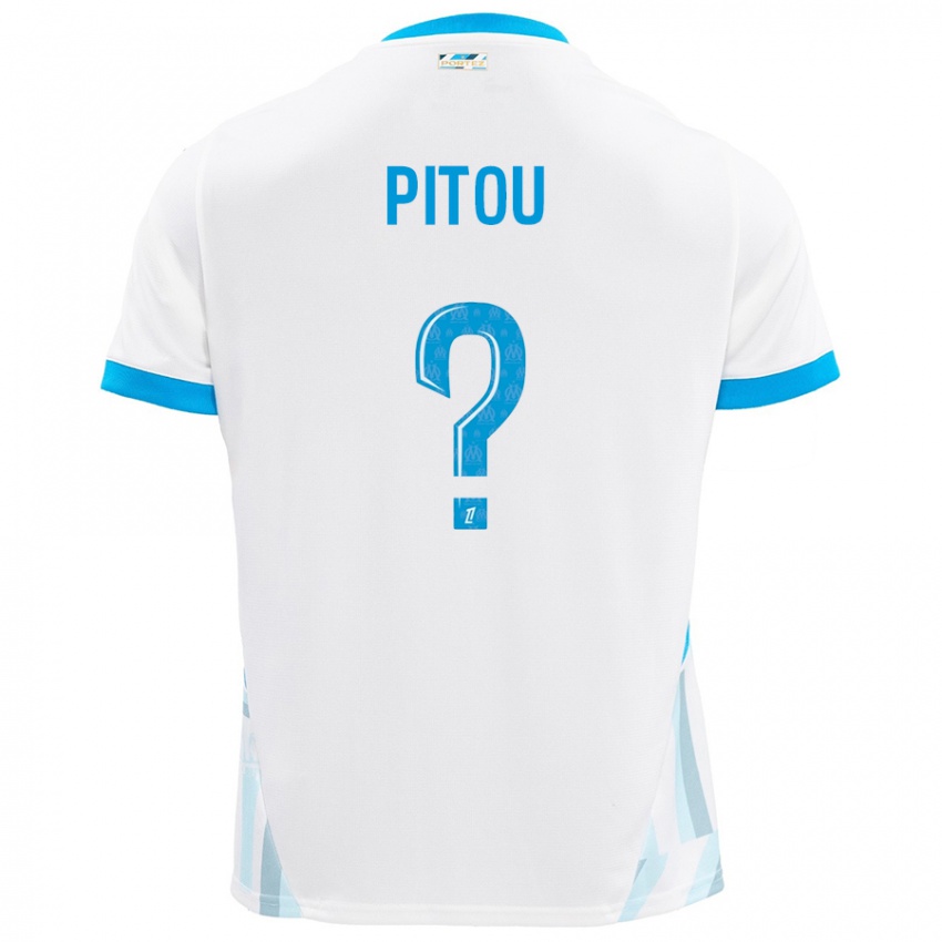 Niño Camiseta Jonathan Pitou #0 Blanco Azul Cielo 1ª Equipación 2024/25 La Camisa México