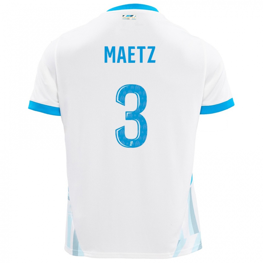 Niño Camiseta Agathe Maetz #3 Blanco Azul Cielo 1ª Equipación 2024/25 La Camisa México