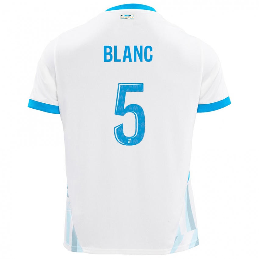 Niño Camiseta Amandine Blanc #5 Blanco Azul Cielo 1ª Equipación 2024/25 La Camisa México