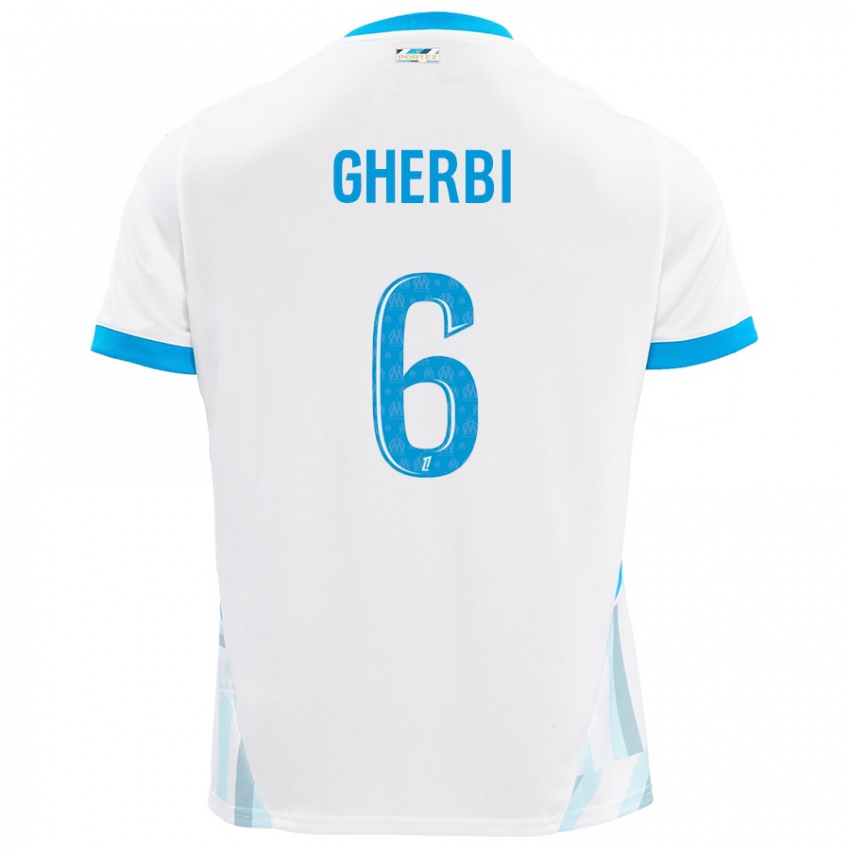 Niño Camiseta Candice Gherbi #6 Blanco Azul Cielo 1ª Equipación 2024/25 La Camisa México