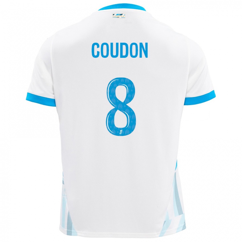 Niño Camiseta Marine Coudon #8 Blanco Azul Cielo 1ª Equipación 2024/25 La Camisa México