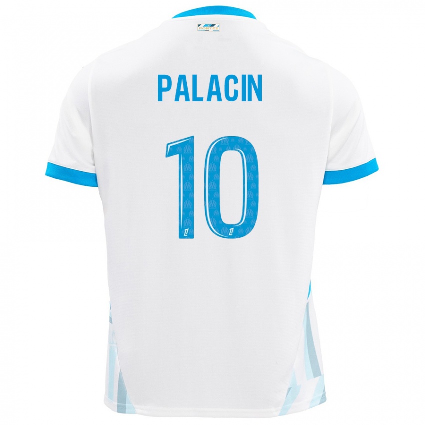 Niño Camiseta Sara Palacin #10 Blanco Azul Cielo 1ª Equipación 2024/25 La Camisa México